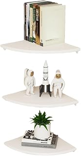 コーナーシェルフ、三角形の壁棚、寝室、書斎、キッチンコーナーシェルフ、木製の壁掛け収納、扇形の仕切り、室内装飾、穴あけ不要の簡単な組み立て、跡が残らない釘、強力な耐荷重のための厚いボードが含まれています。 (ホワイト(3個),18cm)