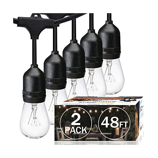 SUNTHIN Außenlichterkette mit 11 W dimmbaren Edison-Glühbirnen für dekorative Hinterhof, Terrasse, Bistro, Pergola…