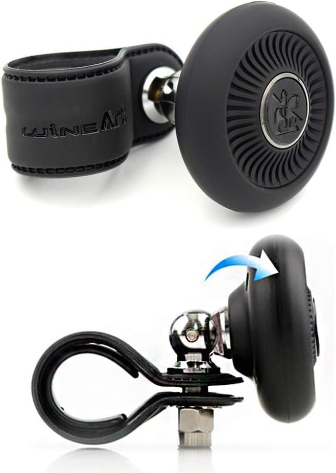 Folding Type Power Handle Knob Power Handle Spinner Car Steering Wheel Vehicle (Black)