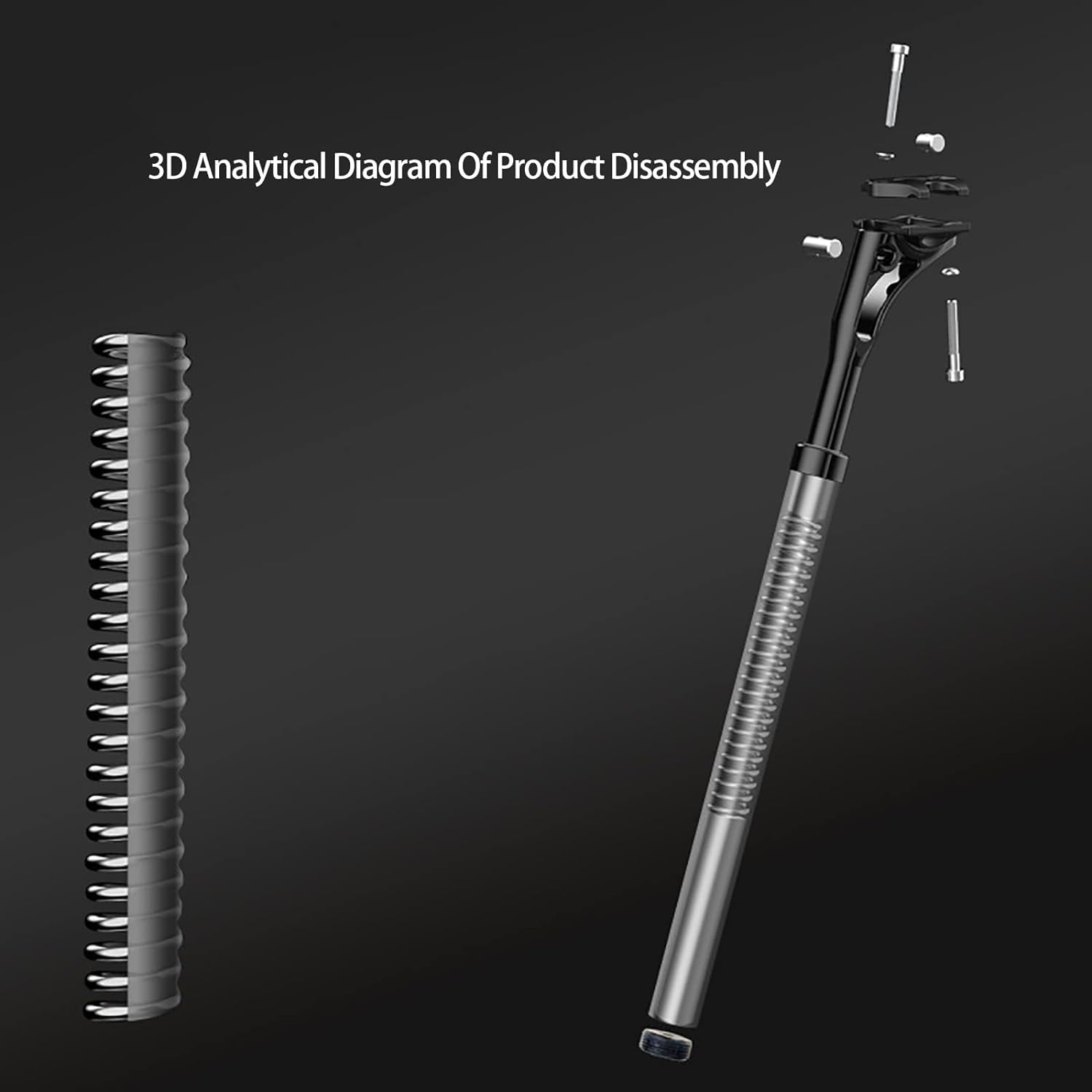 Fahrrad-Sattelstütze 27.2mm/30.9mm/31.6mm Aluminiumlegierung Sattelstange 400mm, Gefederte Fahrradsattelstütze, Aluminium Ersatz Spring Federsattelstütze E-Bike, MTB (Red,27.2 * 400MM)