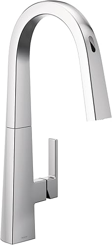 Moen Nio S75005EV2C - Grifo de cocina con rociador desplegable sin contacto cromado con control de voz y movimiento, S75005EV2C