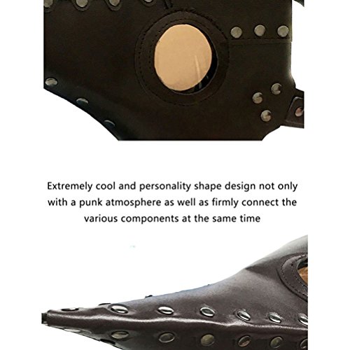 PU Leather Mask Plague Doctor Mask Halloween Props...