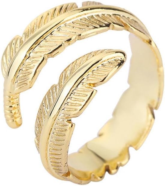 Bague plume argent ajustable pour femme - Bijou d'ouverture style Ins mignon