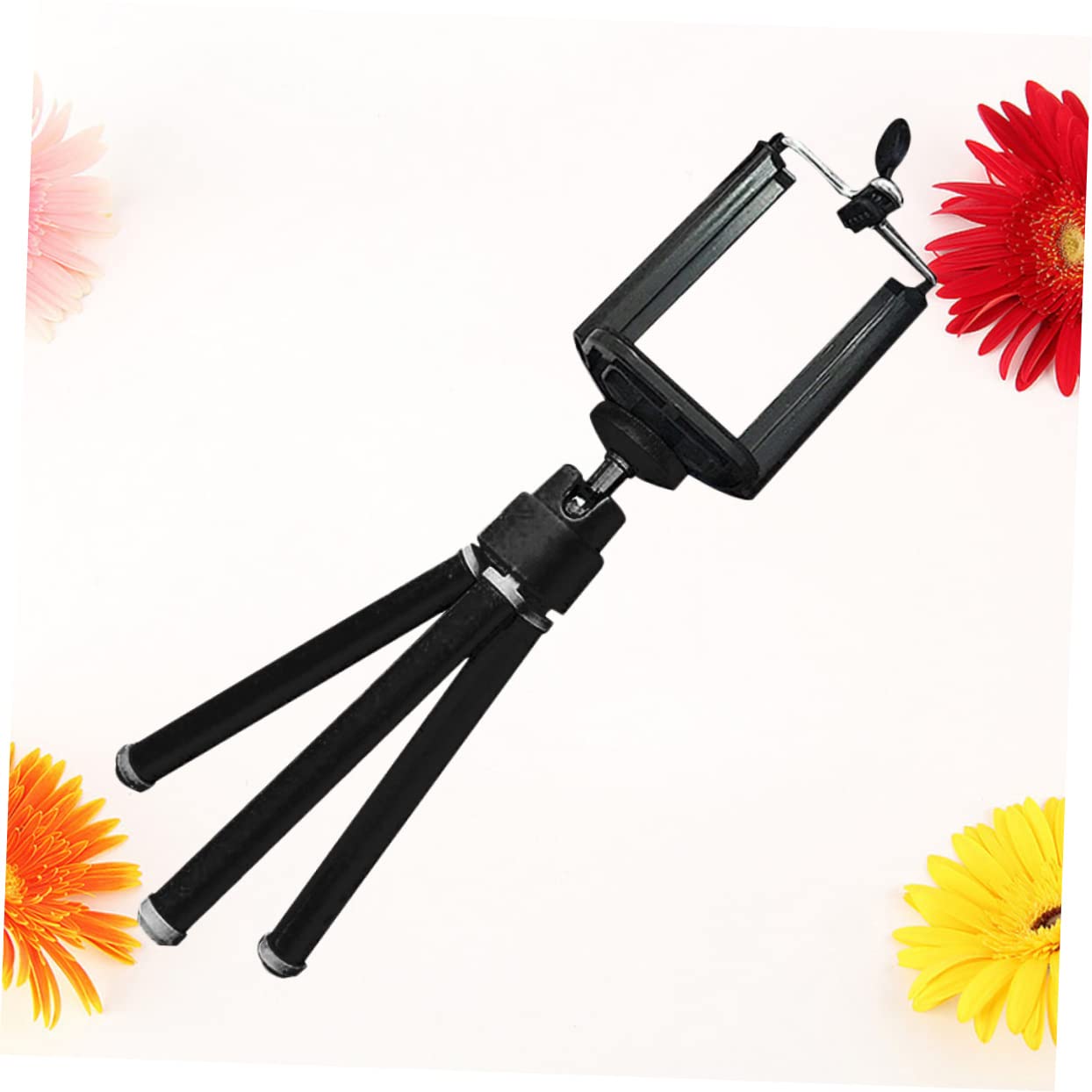 TEHAUX Mobile Phone Tripod Camera Stand Mobile Adjustable Mini Tripod for Accessories Bracket Small Mounts Camera Phone Stand for Filming Flexible Portable Mini Desktop Black
