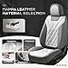Coverado Car Seat Covers Full Set, Seat Covers for Cars, Front Seat Covers and Back Seat Cover Waterproof Leather Automotive Seat Cover, Universal Car Interior Protectors for Most Cars Light_Gray