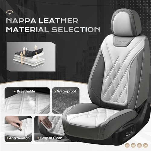 Image of Coverado Car Seat Covers, Front Covers for Cars, Car Seat Cover Front Seats, Car Seat Protector Waterproof, Leather Car Seat Cushion, Universal Interior Covers Seat Protectors for Most Cars