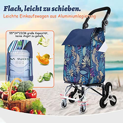 Faltbarer Einkaufstrolley für Senioren – Wasserdichter 8/4-Räder, Treppensteiger, große Kapazität, Lebensmittelwagen, leicht und einfach zu bedienen, perfekt zum Einkaufen – Bild 5