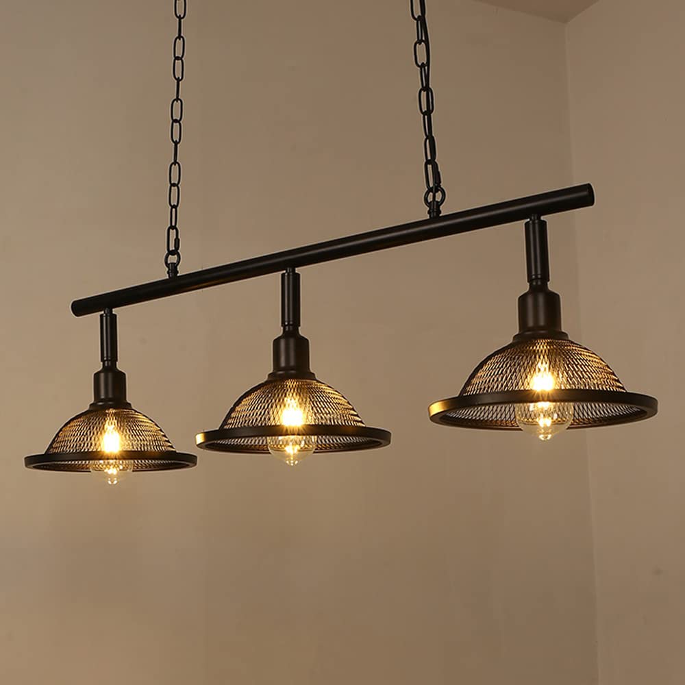 Lampe suspendue rétro E27 en fer pour restaurant et salle à manger style industriel