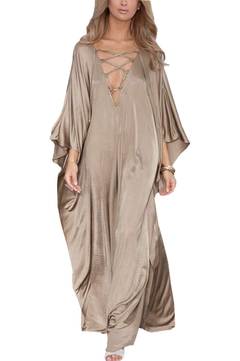 L-Peach Kimono Bohemio Cardigan para Mujer Ropa de Salón Batas de Gran Tamaño Vestido de Playa Pareos