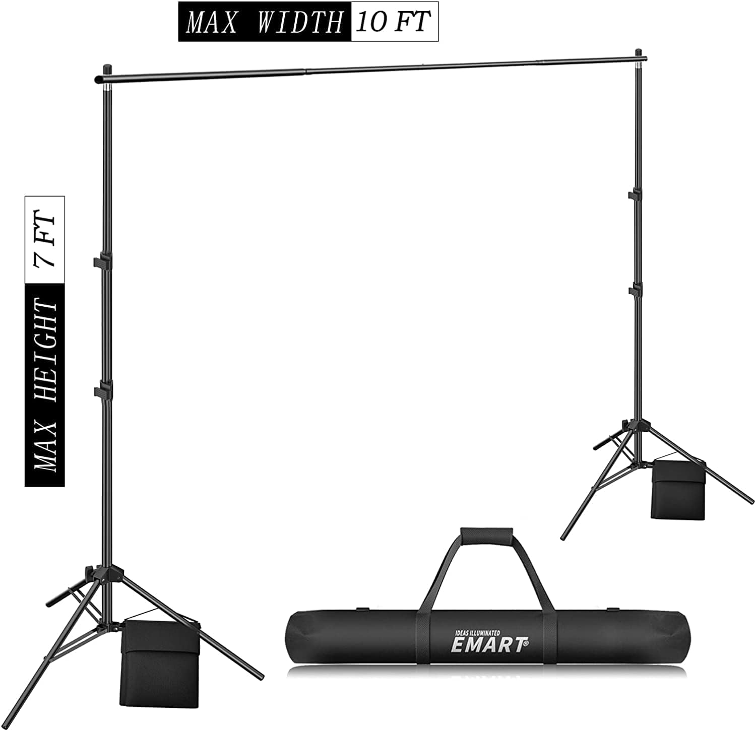 EMART Photo Video Studio 10Ft with 8.5x10ft White Photo Backdrop for Photography, Large Plain White Drapes Party Background Curtain