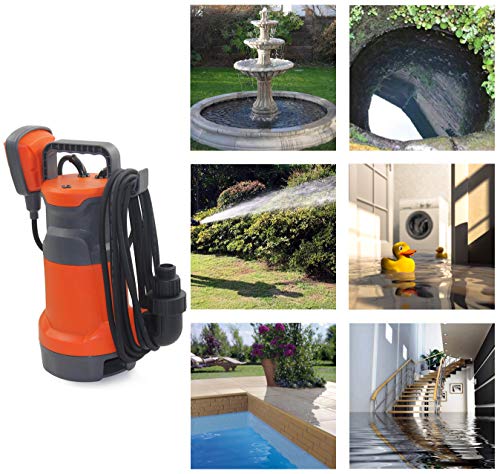 FLUENTPOWER Submersible Pump 3/4HP 3300GPH, Oil Chamber Seal Structure, Drain Clean/Dirty Water from Garden,Pond,Pool,Hot Tub,Flooded Cellar, with Float Switch and Hose Connector