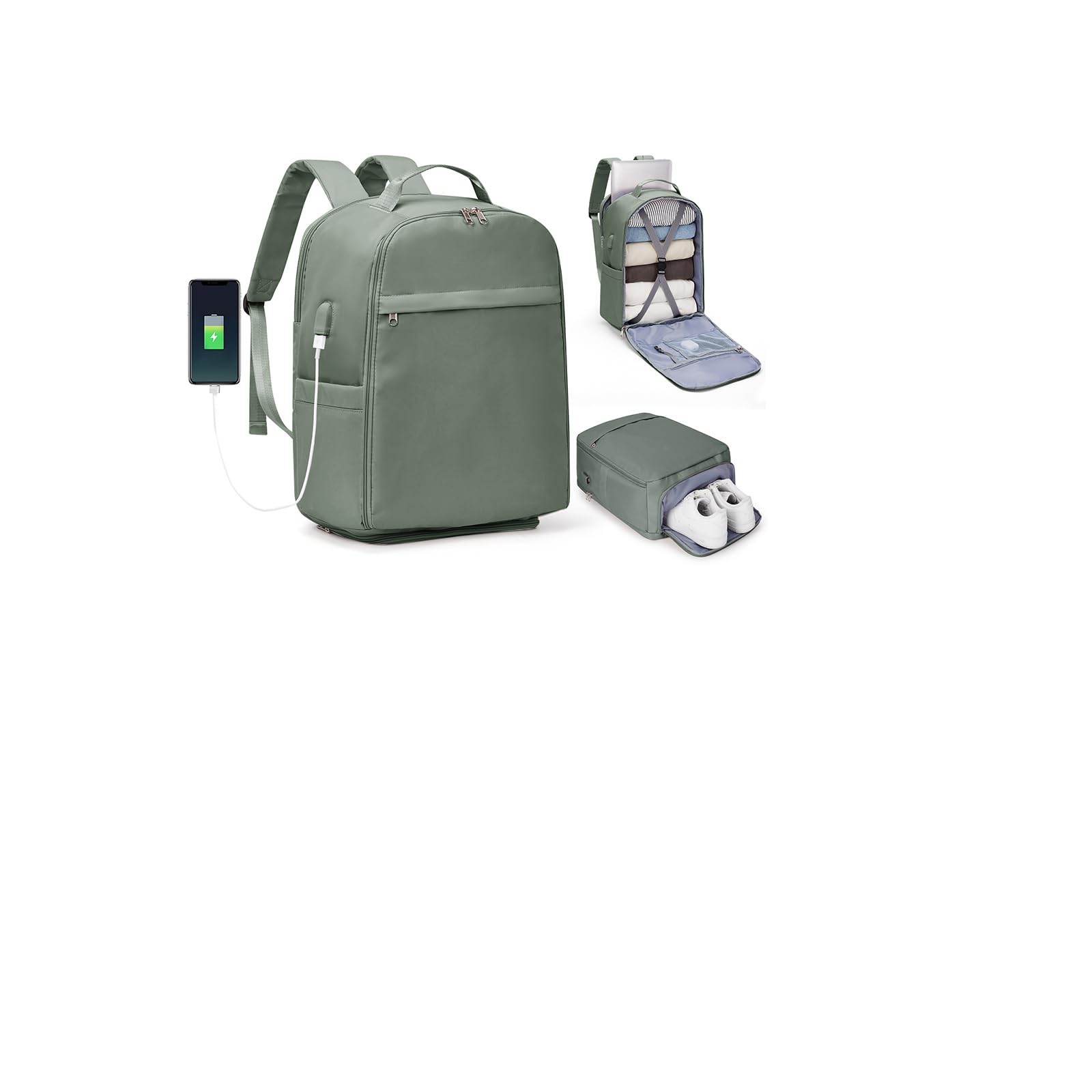 SZLX Borse da Viaggio 45x36x20 Zaino Easyjet Donna Zaino Ryanair 40x20x25 Bagaglio a Mano Zaino impermeabile uomo trekking, Borsa da Viaggio Cabina aereo Zaino per Laptop con Porta di ricarica USB