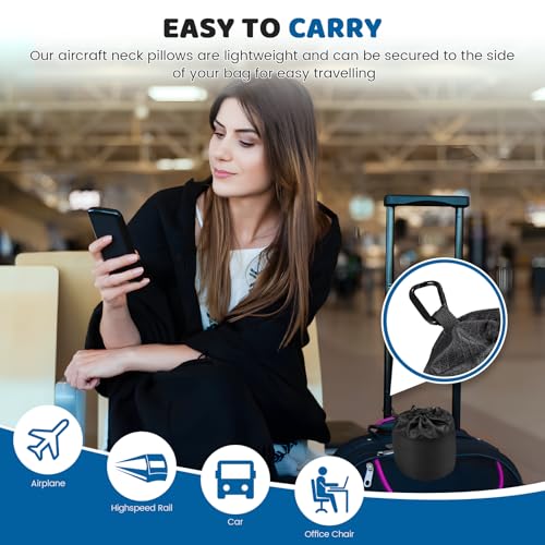 Neck Pillow Airplane,100% Pure Memory FoamTravel Neck Pillow Travel Neck Support Ergonomic &Portable Design Best for Sleeping Plane Car Train Office Flight (Small Grey)