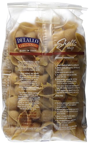 Delallo 20607-61954 Organic Whole Wheat Pasta Shells No. 91 thumb #3