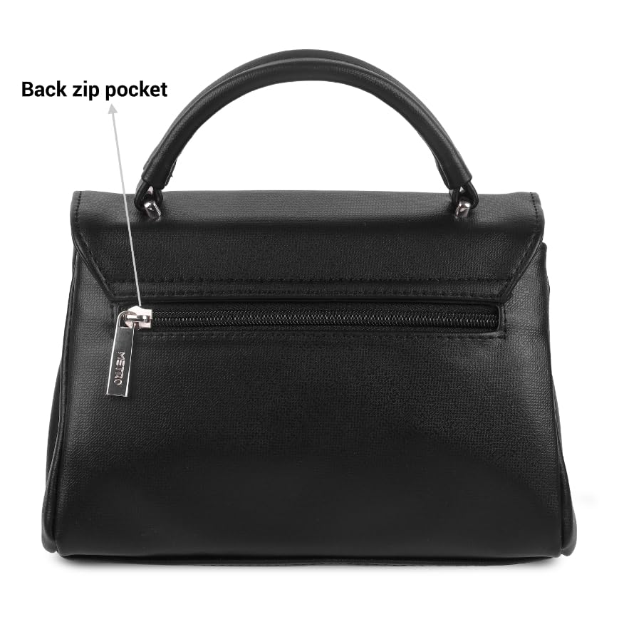Image of Metro Women Classic Textured Handbag with Detachable Strap
