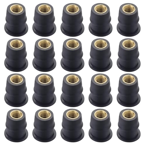 CPJJ 20Pcs Moto M5 Parabrezza Viti Carenatura Bulloni, Gomma Parabrezza Bene Dadi per la Maggior Parte Delle Moto Accessori di Ricambio Nero