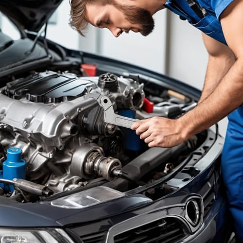 HSUYUN Hakenschlüssel, Hochkohlenstoffstahl C Verstellbare-Hakenschlüssel, Nutmutternschlüssel, mit Schlitz Verstellbarer Hakenschlüssel, Silberfarben, 32-76mm Quadratischer Kopf