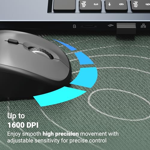 Image of Zebronics Wireless Mouse, Dual Mode 2.4GHz + BT, Upto 1600 DPI, 4 Buttons, USB Nano Receiver, Silent Operation, Ergonomic Design (Pulse 100, Black + Grey)