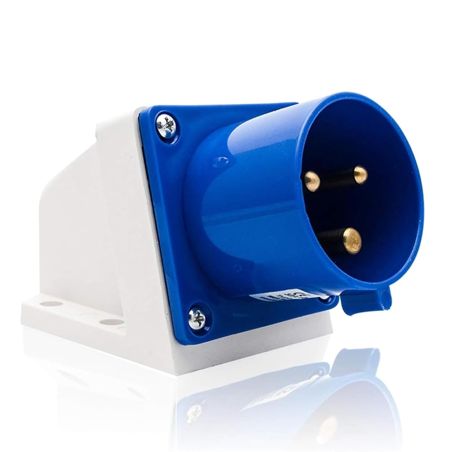 16A 240V Industrial Plug and Socket,3-Pin 1Phase 2P+E IP44 Waterproof Connector, for Camping, Caravan and Outdoor Industrial Use, Waterproof (1Pcs) (Without lid)