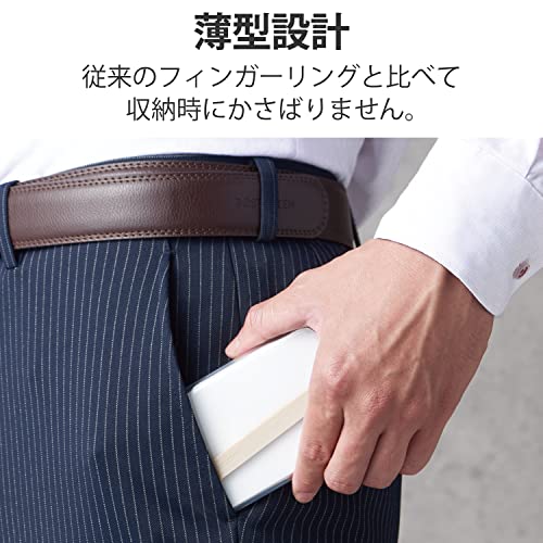 エレコム スマートフォン用ストラップ/シリコンバンド/薄型設計/L/アイボリー