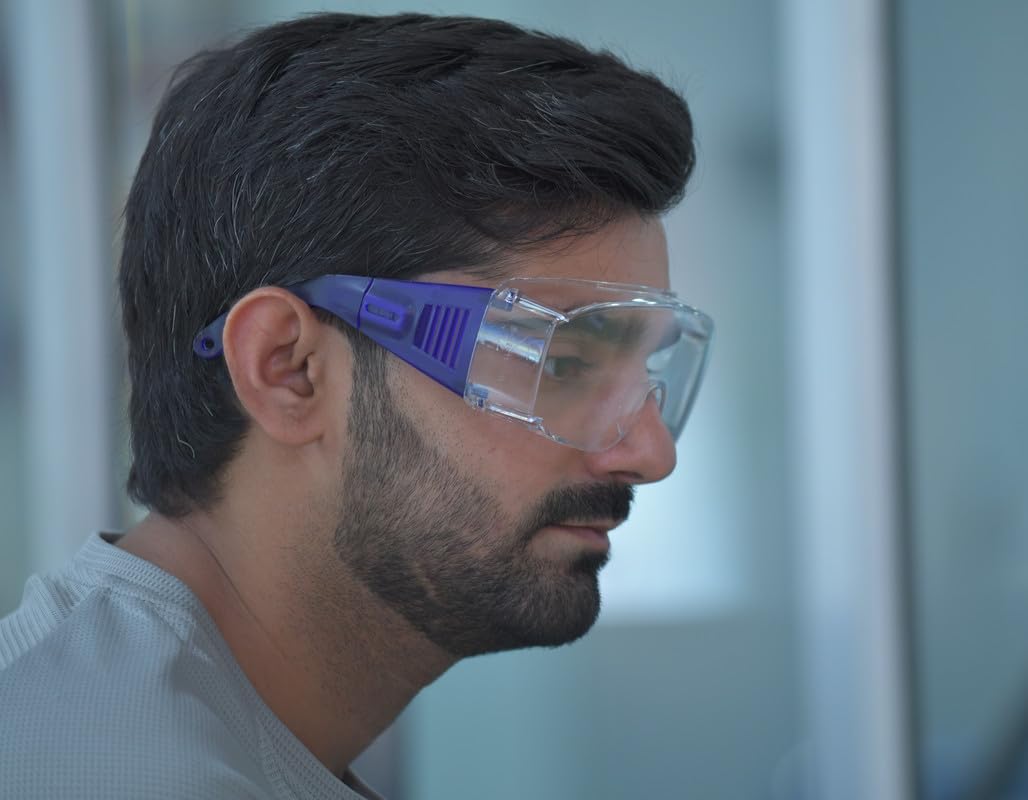 Karam ES007 Safety Goggles with Clear Lens | Scratch & Impact Resistant | Safety Glasses for Multipurpose Use for Pollution, Dust, Riding & Construction Work - Image 9 thumbnail