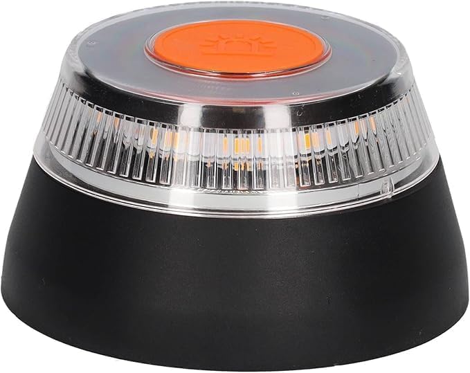 Emergency Light V16 Approved DGT with Geolocation, Connected Car Beacon DGT 3.0, Data Included up to 12/2038/Geolocationable Magnetic Base with Carrying Case Battery Operated DGT Approved