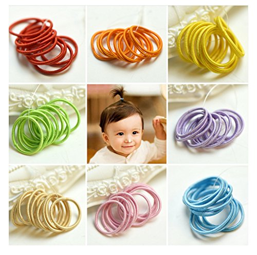 Ecome 100pcs Hair Accessories Elastic Hair Bands Girl Headbands Hair Ropes