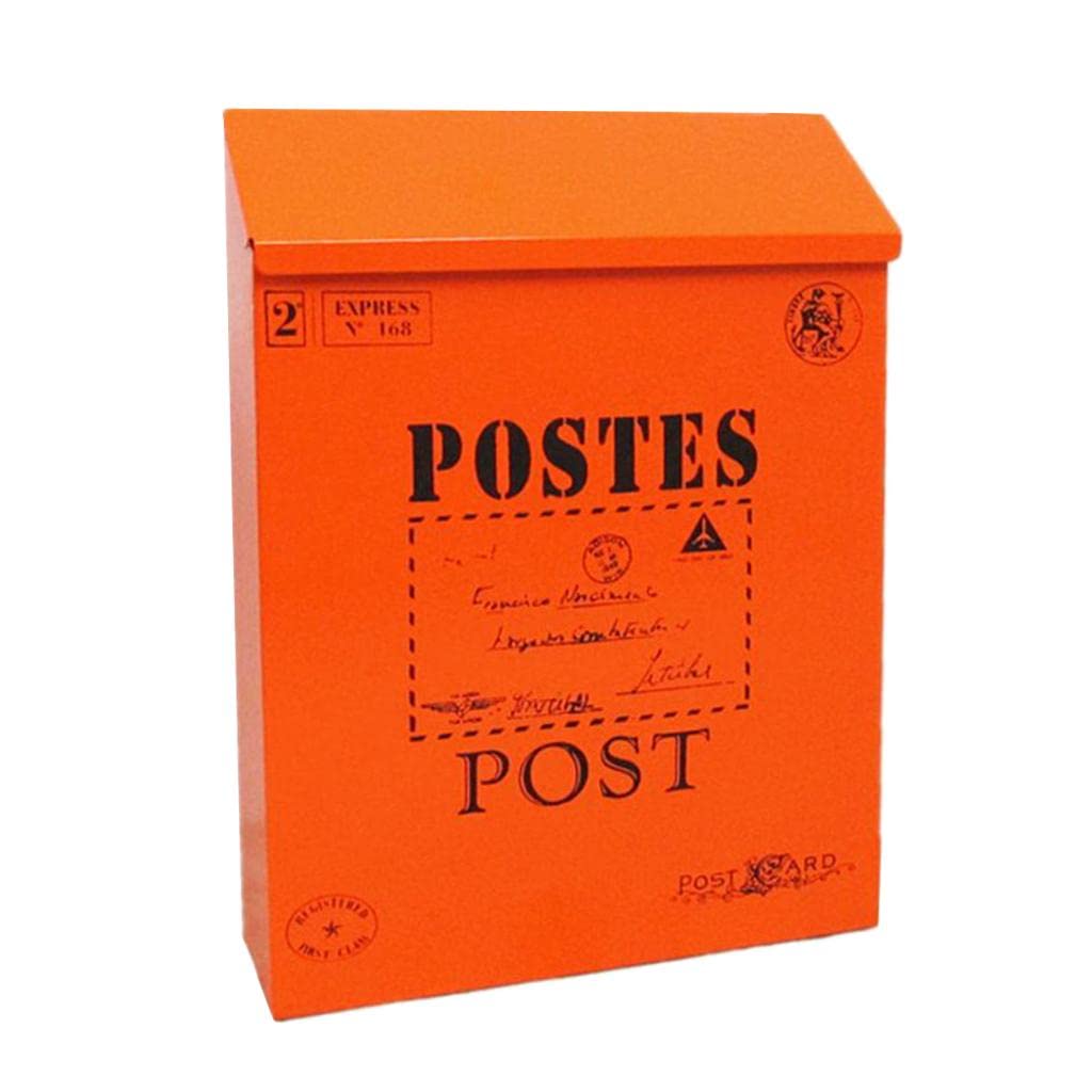Pinakine® Creative Iron Mail/Letter/Post/Newspaper Holder Box Orange Red_Big Letters-image-19