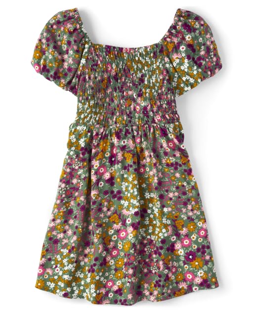 The Children's Place girls Floral Smocked Babydoll Dress2