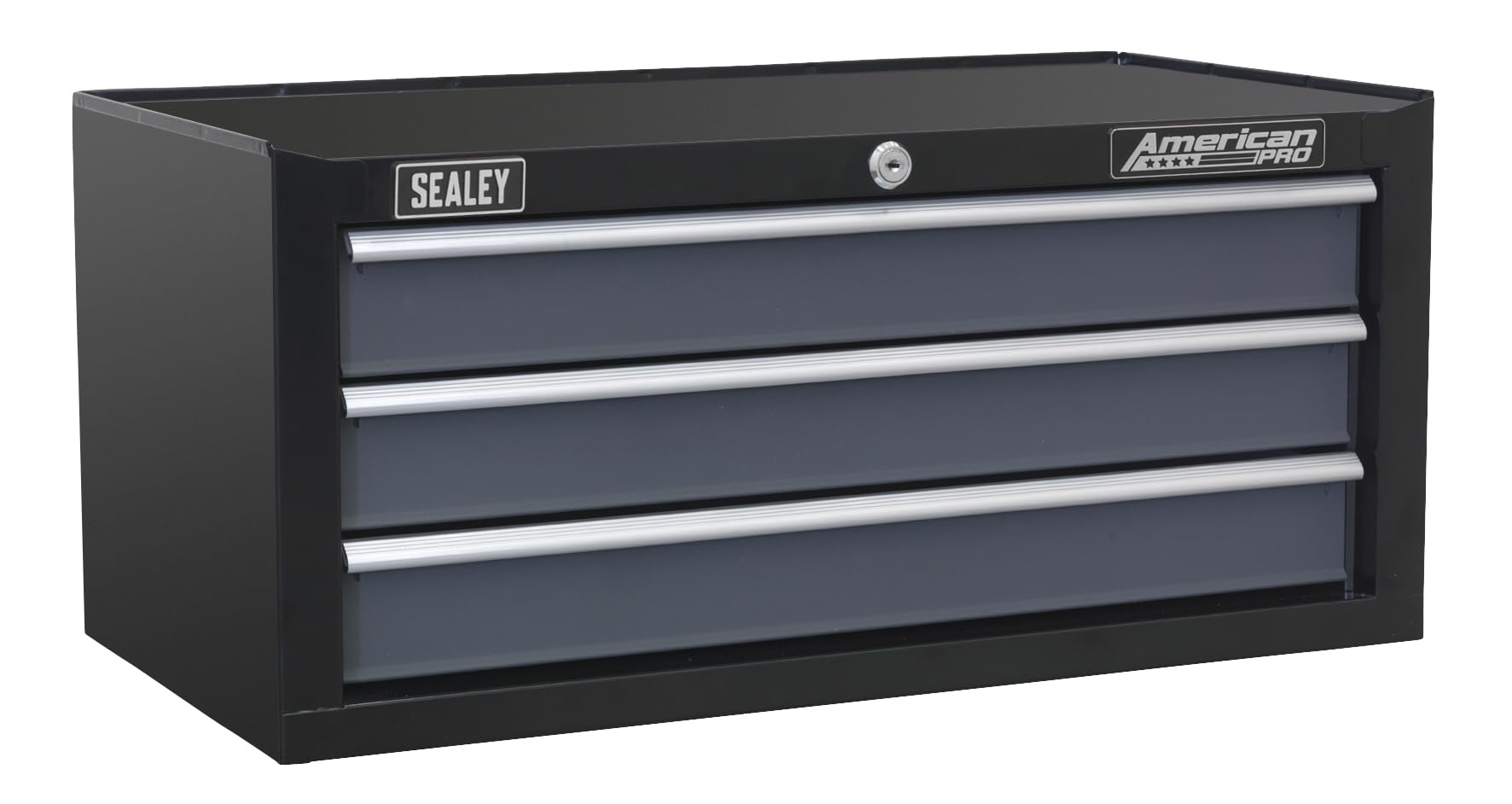 Mid-Box Tool Chest 3 Drawer with Ball-Bearing Slides - Black/Grey