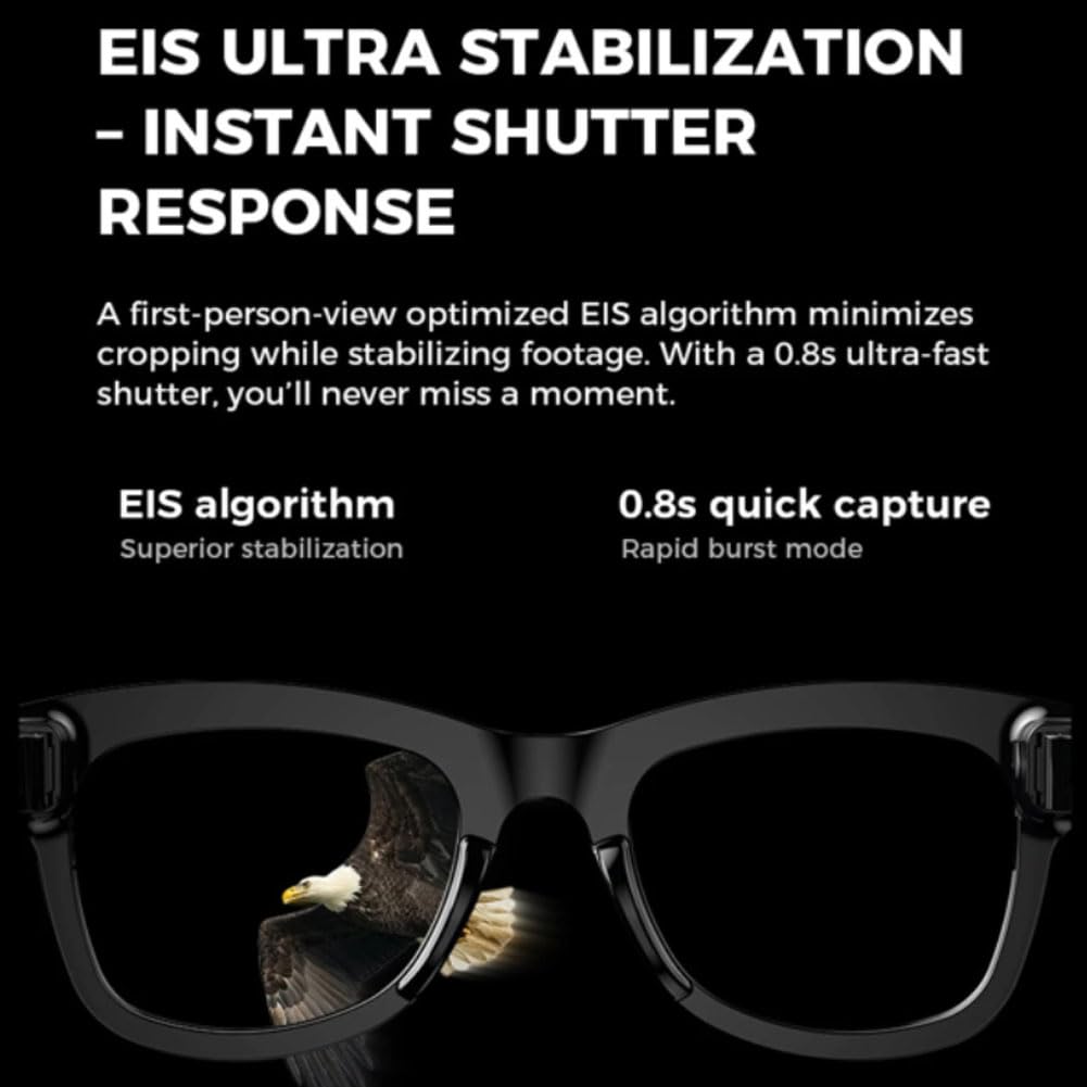 Occhiali con Telecamera, Occhiali Smart Occhiali Intelligenti Occhiali Bluetooth Uomo Ai Glasses Occhiali Ai Occhiali Intelligenti Bluetooth B
