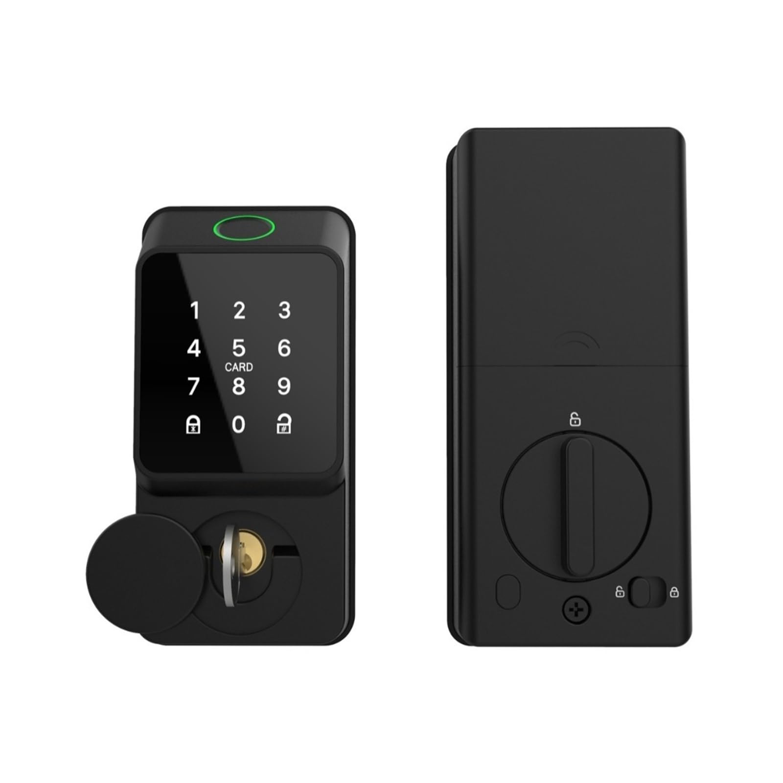 DIGNIFE Smart Door Lock, Fingerprint Password Card Smart Door Lock Electronic Lock for Household Wooden Door(Ty)