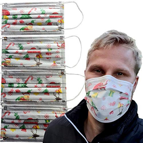  Descena Lot de 50 masques jetables pour Noël a...