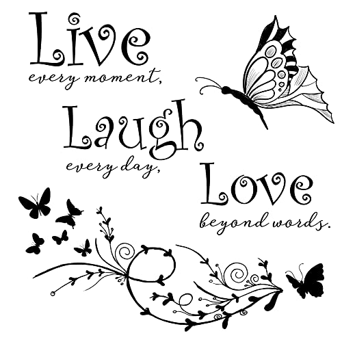 Quotes Wall Decor Stickers, Motivational Word Wall Decor Sayings for Home - Live Every Moment (1)