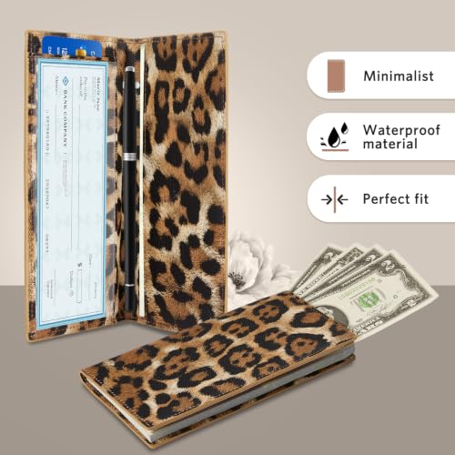 Image of CoBak Checkbook Cover for Women & Men - PU Leather Case with RFID Blocking | Classic Design Check Book Holder for Personal and Business
