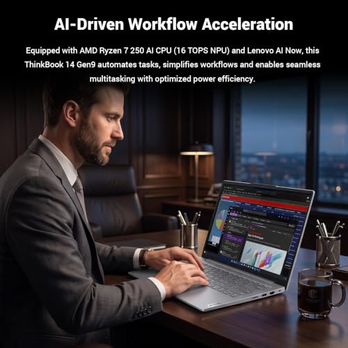 Image of Lenovo ThinkBook 14 AMD Ryzen 7 250 AI Business Laptop, 32GB RAM | 1TB SSD