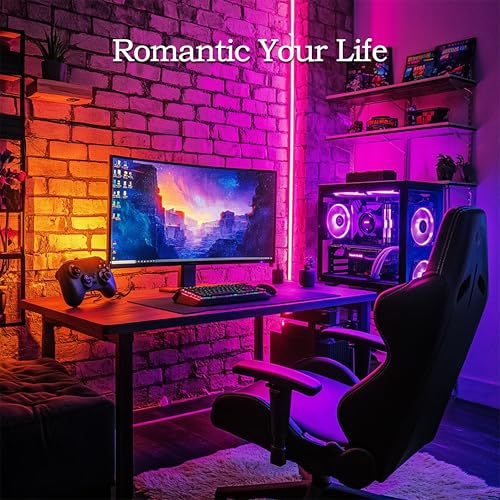 Image of 5V USB LED Cob Pink Strip Light Key Switch Bedroom 3.28ft LEDs Flexible self-Adhesive Light Strip for Stairs, Wardrobe, Kitchen, Mirror, Bedroom, Bar Cabinet