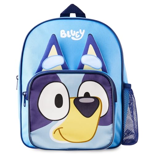 Bluey Mini mochila para crianças pequenas, 28 x 23 cm, com alças ajustáveis, mochila para viagem escolar, presentes para crianças, Azul 3D, 11.8x9.4x3.9inch, Mochilas infantis