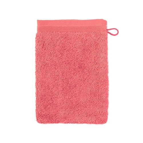 Möve Superwuschel wash glove 15 x 20 cm made of 100% cotton, coral