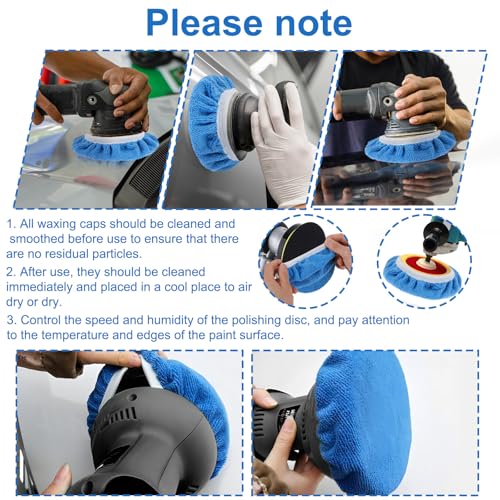 Image of Oruola 6pcs Buffer Pads,6 Inch Buffing Pads,Microfiber Polish Pad 3 Colors White, Sky Blue, Royal Blue, for Car Waxing, Polishing, Cleaning and Cars Beauty