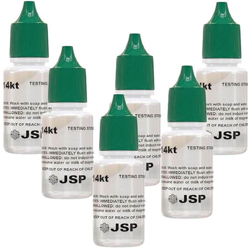 Waytest 14K Gold Testing Solution Purity Determiner Jewelry Scrap Precious Metal 6 Bottles