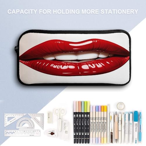 17-inch Backpack,Crossbody Lunch Bag,and Cosmetic Bags Suitable for Travel,business,casual,universal Cute Graphic Red Lips Print Travel Backpacks for Men And Women4