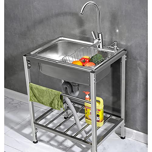 Évier en acier inoxydable professionnel pour cuisine de restaurant avec égouttoir