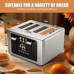 4 Slice Toaster, Touchscreen & Dual Independent Control Panel，5 Basic Functions & Digital Countdown Toasters, 6 Shade Settings＆6 Bread Types, Smart Bread Toaster Mute/Screen-Off ，Stainless Steel - Image 5