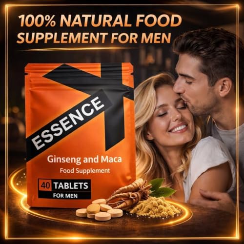 ESSENCEX™ Ginseng Tablets Food Supplement for Men – 40 Tablets – Herbal Complex Formula – Energy & Vitality Support – Made in UK - Image 3