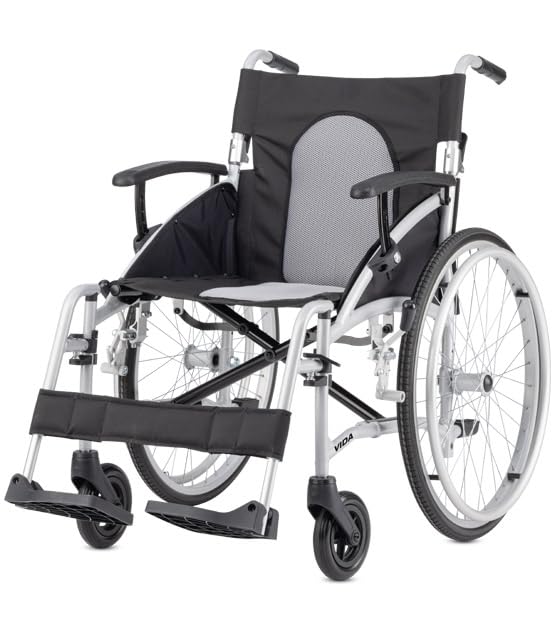 Bischoff & Bischoff Transportrollstuhl Vida mit 22" Greifreifen, faltbar, die perfekte Wahl für Reisen und Mobilität unterwegs, nur 11 kg