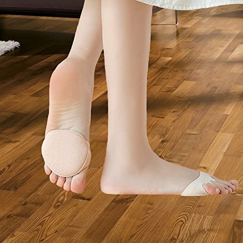 Women's Toe Pad Topper Liner Socks Nylon Sponge Cushion No Show Toeless Half Socks 4 Pairs Soft Non-Skid Invisible Relief Pain Blister for High Heels Flats Boots Mules Sandal3