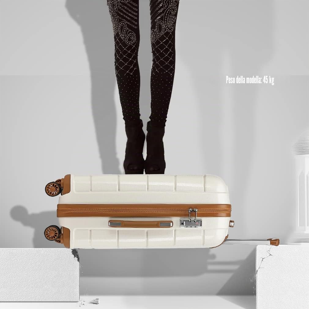 KONO 55cm/65cm/74cm Valigia Rigida Leggera Polipropilene Trolley con TSA Lucchetto e 4 Ruote Girevoli