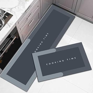 Rewup-2 Pcs Kitchen Mats, Waterproof Memory Foam Kitchen Rugs, Standing Desk Mat Floor Mats, Comfort Runner Rug Carpets for Kitchen Floor, Sink (DeccoT) - image, photos