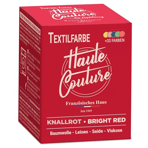 Haute Couture - Rot Textilfarbe - Knallrot - 350g - Alles-in-Einem - Gebrauchsfertig für Kleidung und Stoffe